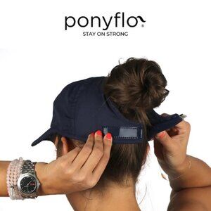 Black Alex Feather- Light Active Ponyflo Ponytail Friendly Baseball Cap NEW
